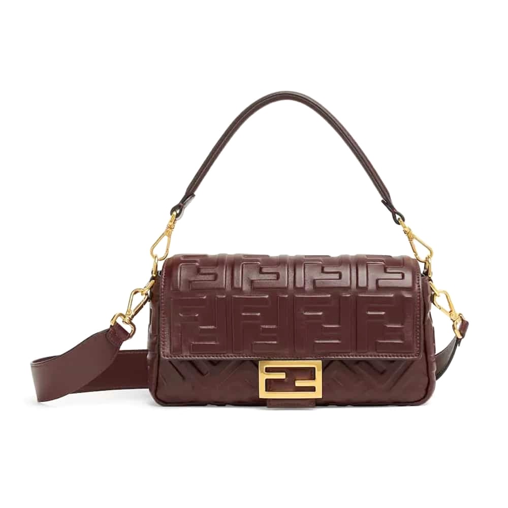 TÚI Fendi Women Medium Baguette da màu nâu đỏ