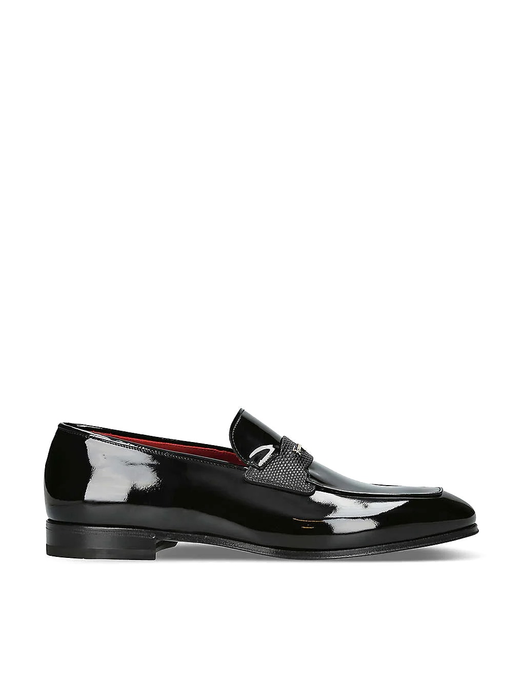 GIÀY SALVATORE FERRAGAMO Giuffre brand-plaque patent-leather loafers