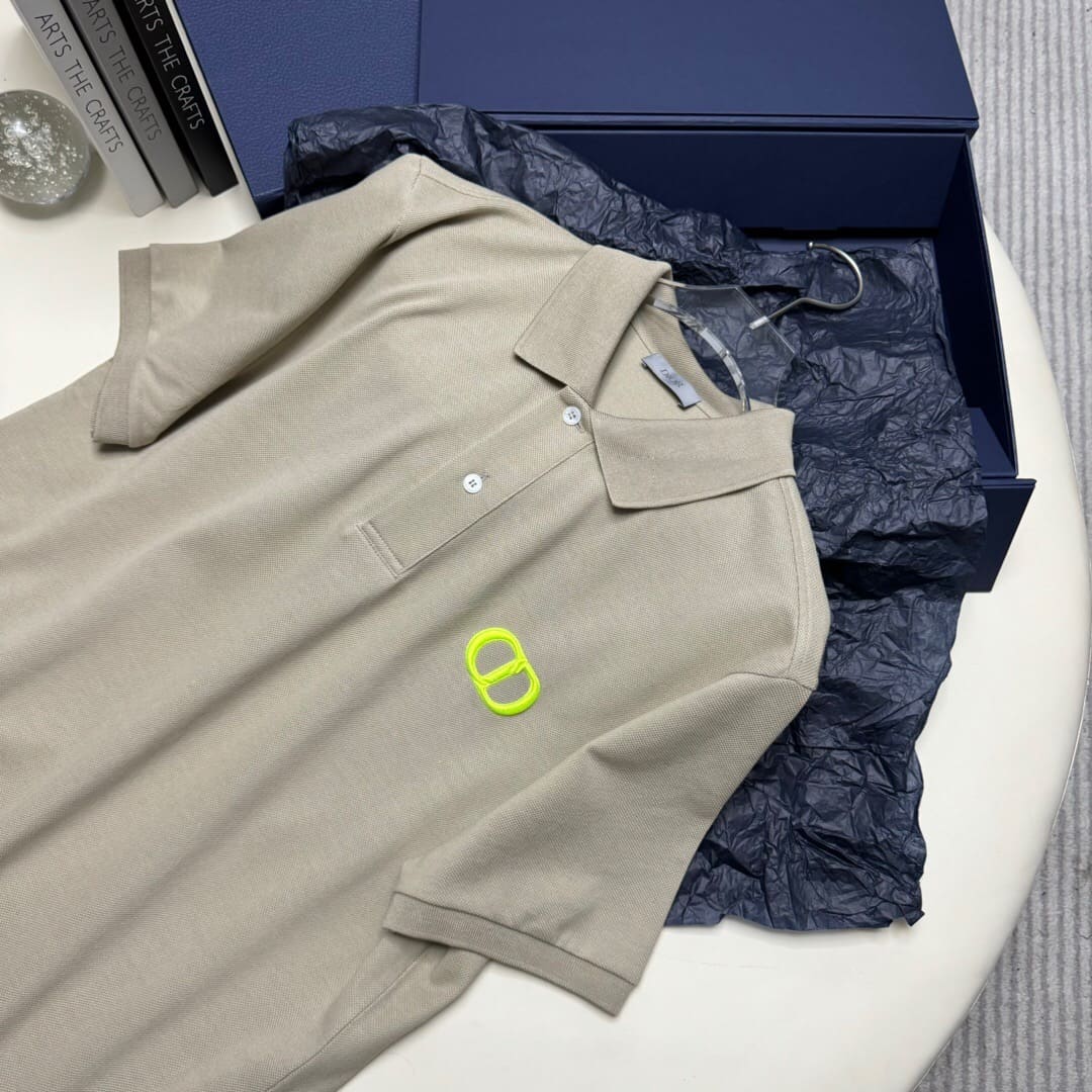 ÁO DIOR POLO SHIRT MÀU KEM UNISEX