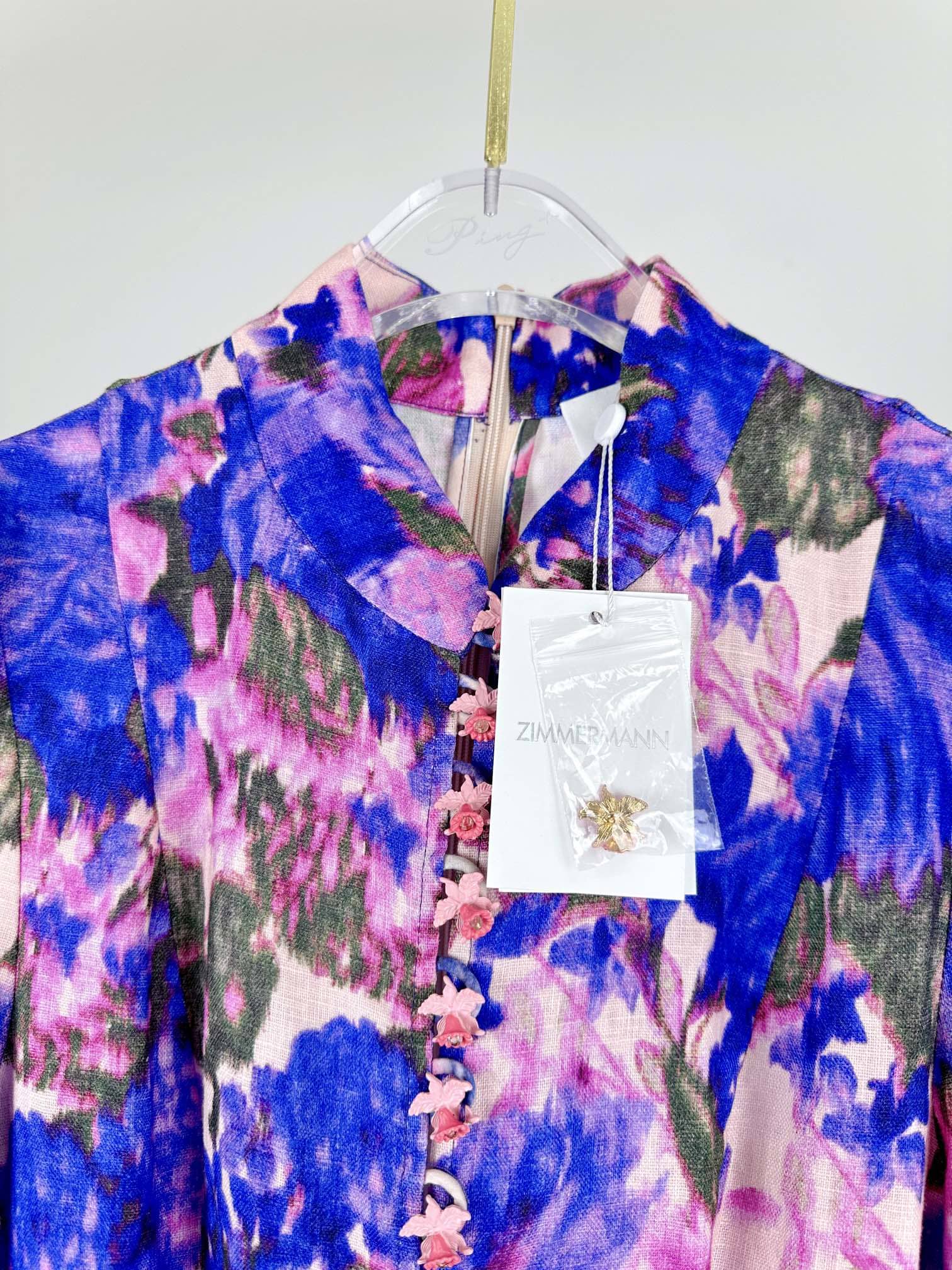 VÁY ZIMMERMANN Vintage Flower Long Sleeve Mid Dress High Classy