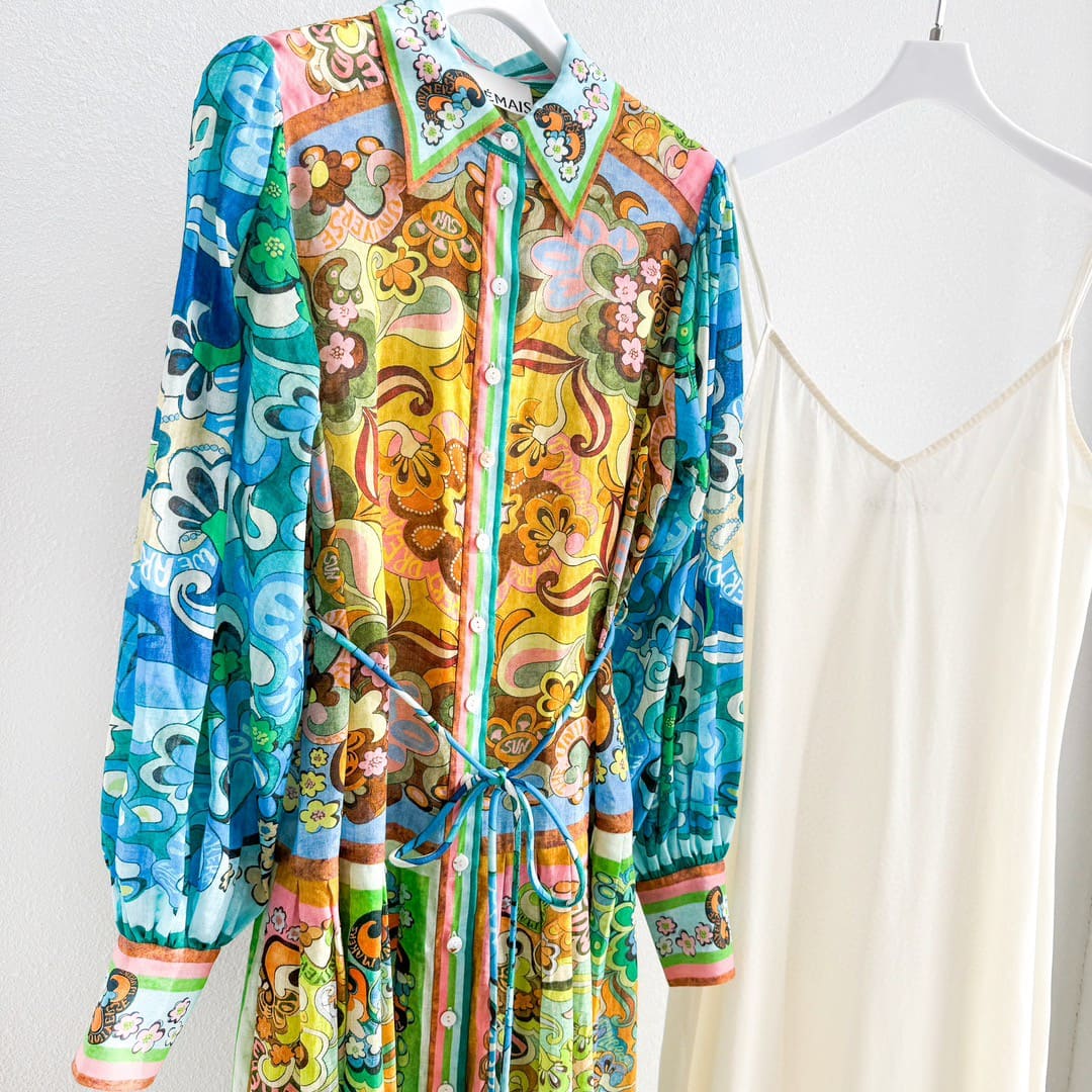 VÁY ALEMAIS LONG SLEEVE LONG DRESS FLOWERS High Classy