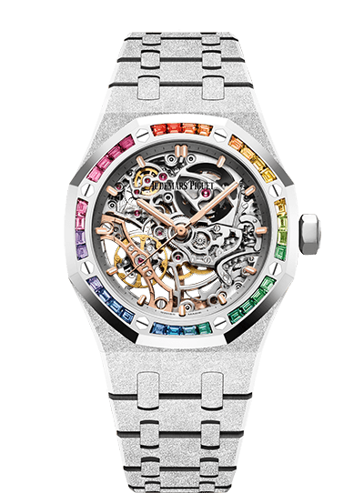 Đồng hồ Audemars Piguet Royal Oak Double Balance Openworked White Gold Frosted mặt số vàng trắng
