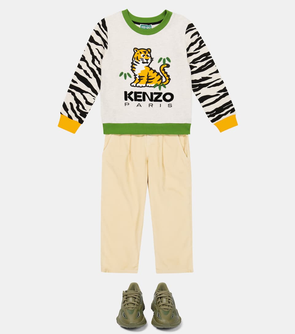 ÁO KENZO KIDS Embroidered tiger-print cotton sweatshirt 9 -12 years