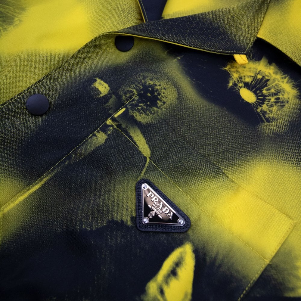 ÁO PRADA Short Sleeved Printed Re Nylon Shirt
