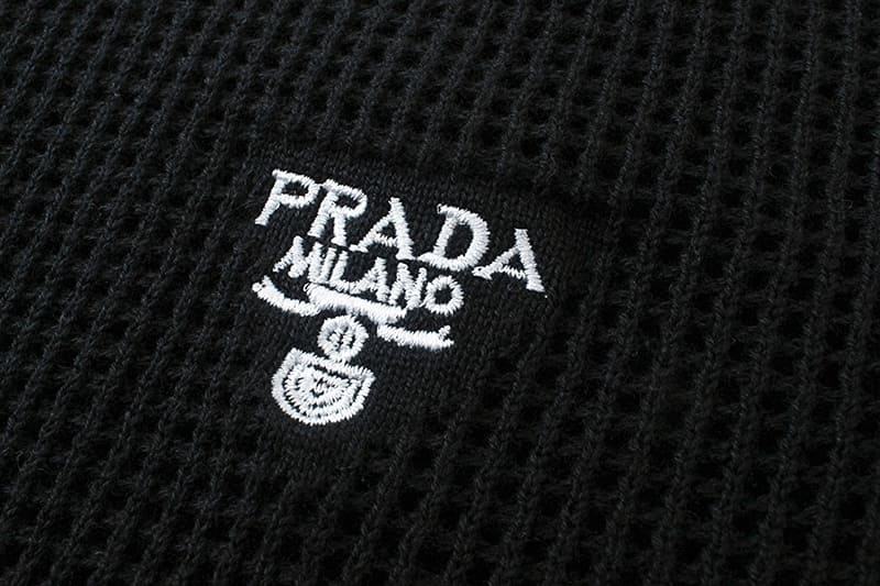 ÁO PRADA POLO SHIRT MESH MÀU ĐEN UNISEX
