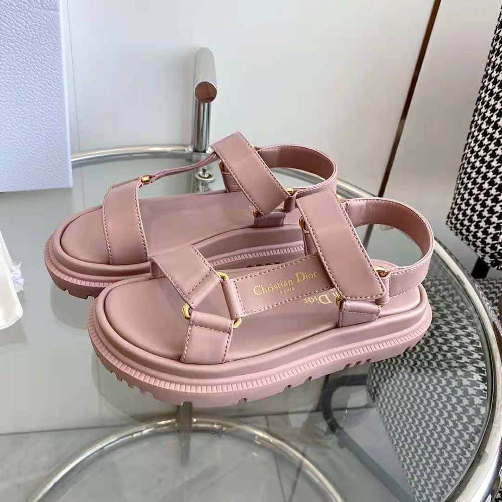 DÉP SANDALS Dior Women D-Wave Sandal Pink Lambskin