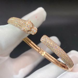 Vòng tay Cartier Panthère de Cartier Kim cương  Ngọc lục bảo vàng hồng 18K