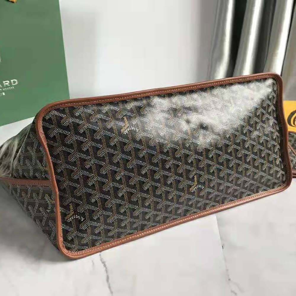 TÚI Goyard Women Sac Saint Louis GM in Goyardine Canvas & Chevroches Calfskin-Brown