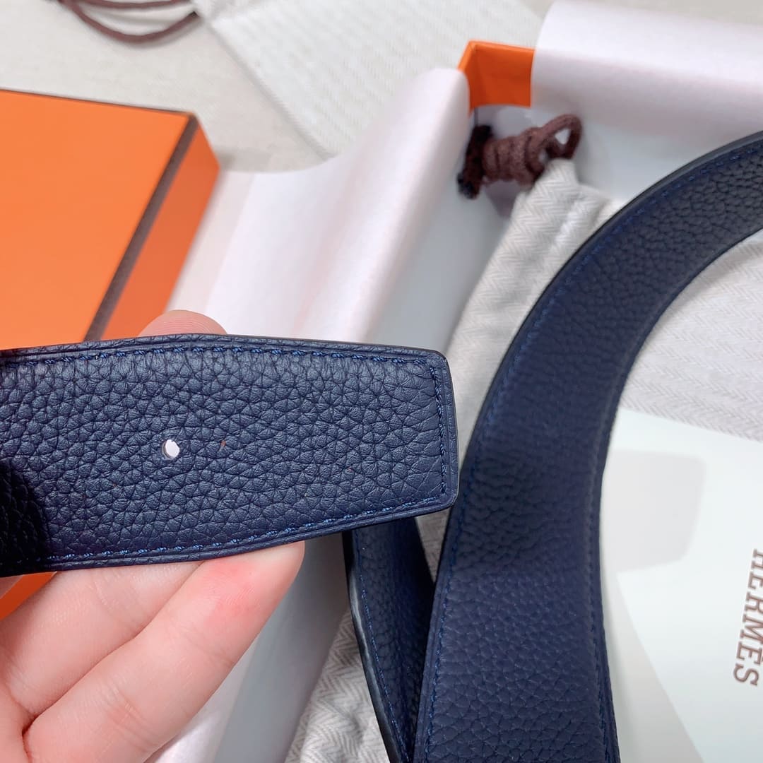 DÂY LƯNG HERMES Horseshoe Togo leather hai mặt khóa vàng