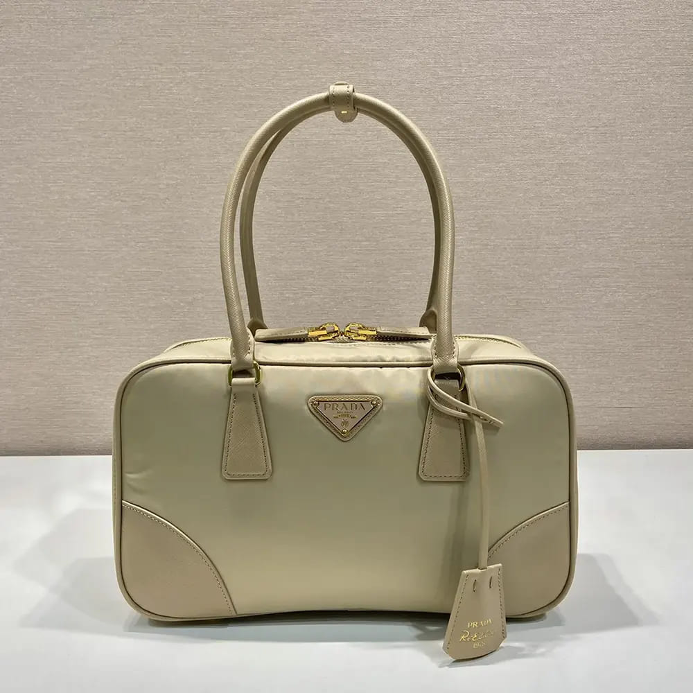TÚI PRADA Women Re-Edition 1978 Medium Re-Nylon and Saffiano Leather Two-handle Bag-Sandy