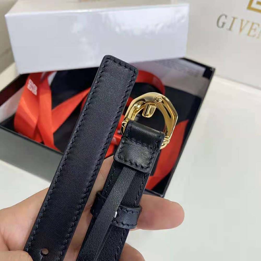 DÂY LƯNG Givenchy Women G Chain Buckle Thin Reversible Belt in Smooth Leather-Gold