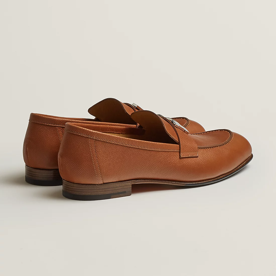 GIÀY HERMES PARIS LOAFER EPSOM LEATHER BROWN SS2022