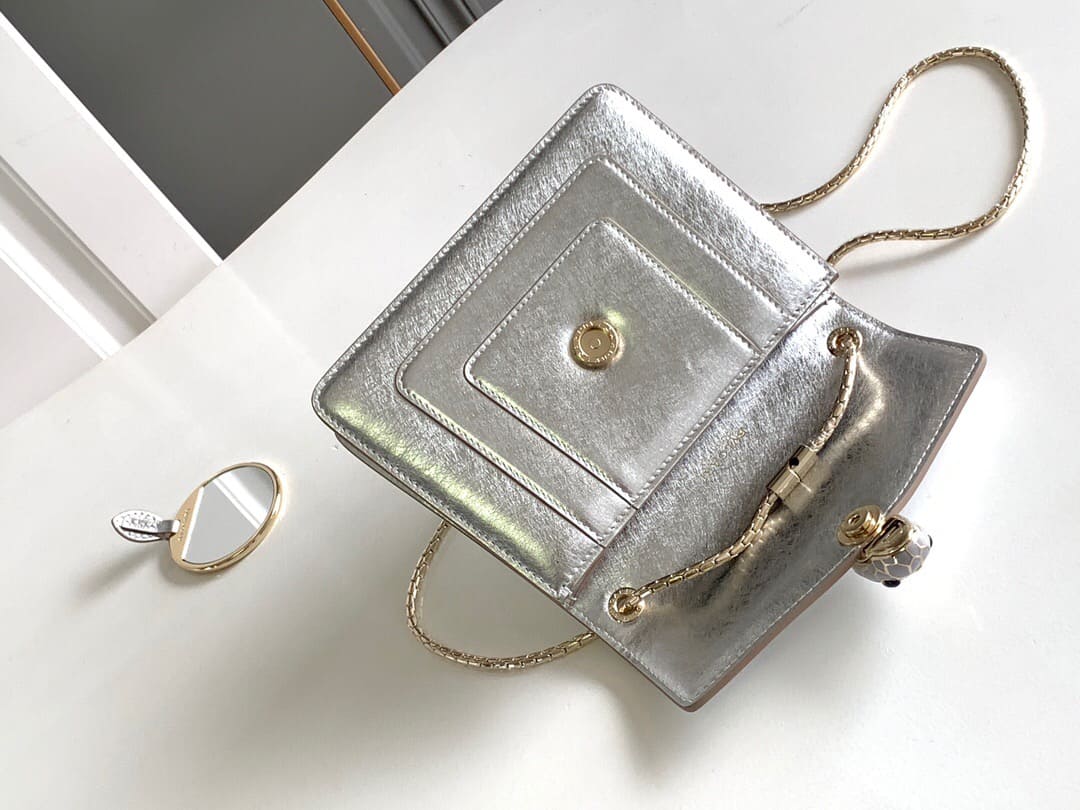 TÚI BVLGARI SERPENTI CALFSKIN SILVER