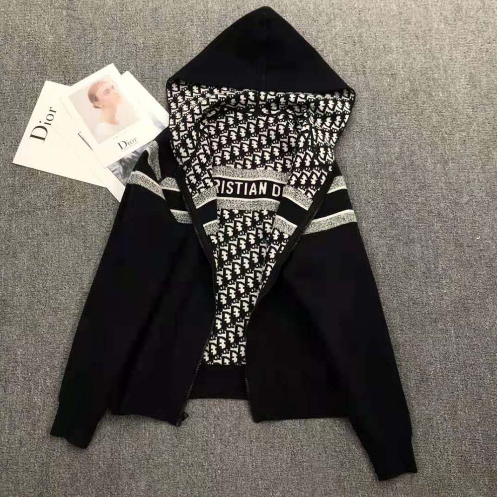 ÁO Dior Reversible Zipped Cardigan Oblique Technical Cashmere SS2022