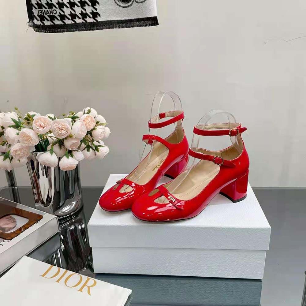 GIÀY Dior Women Aime Dior Pump Red Patent Calfskin