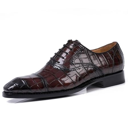 Giày công sở Oxford Cap-Toe Da Cá Sấu Alligator