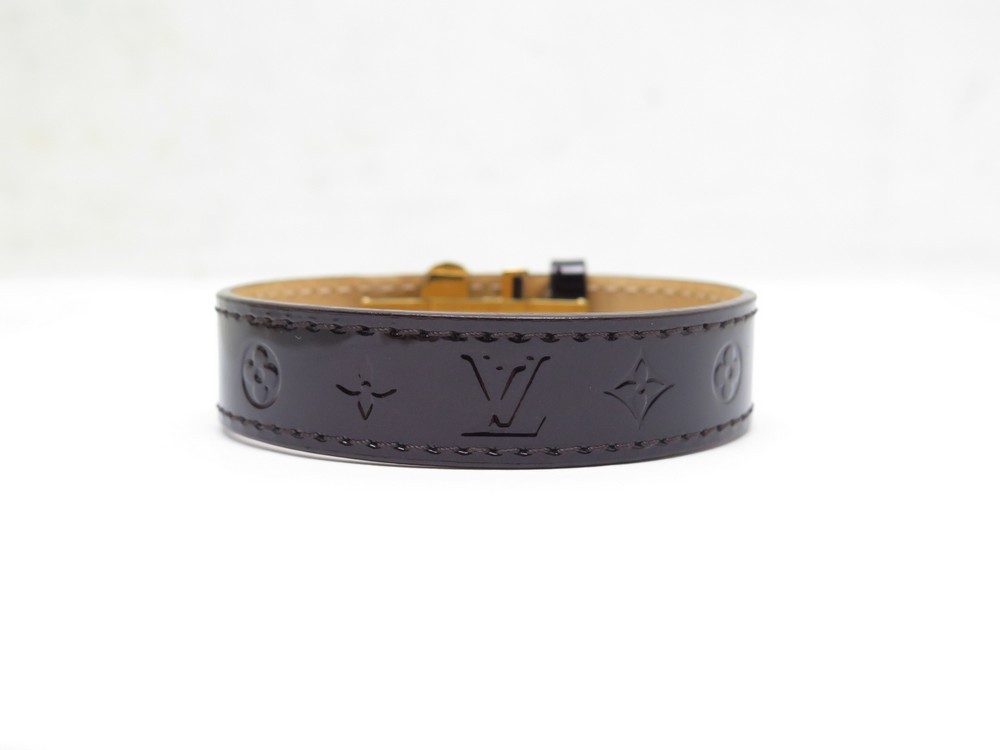 LOUIS VUITTON BRACELETS bloom it patent monogram leather amarante