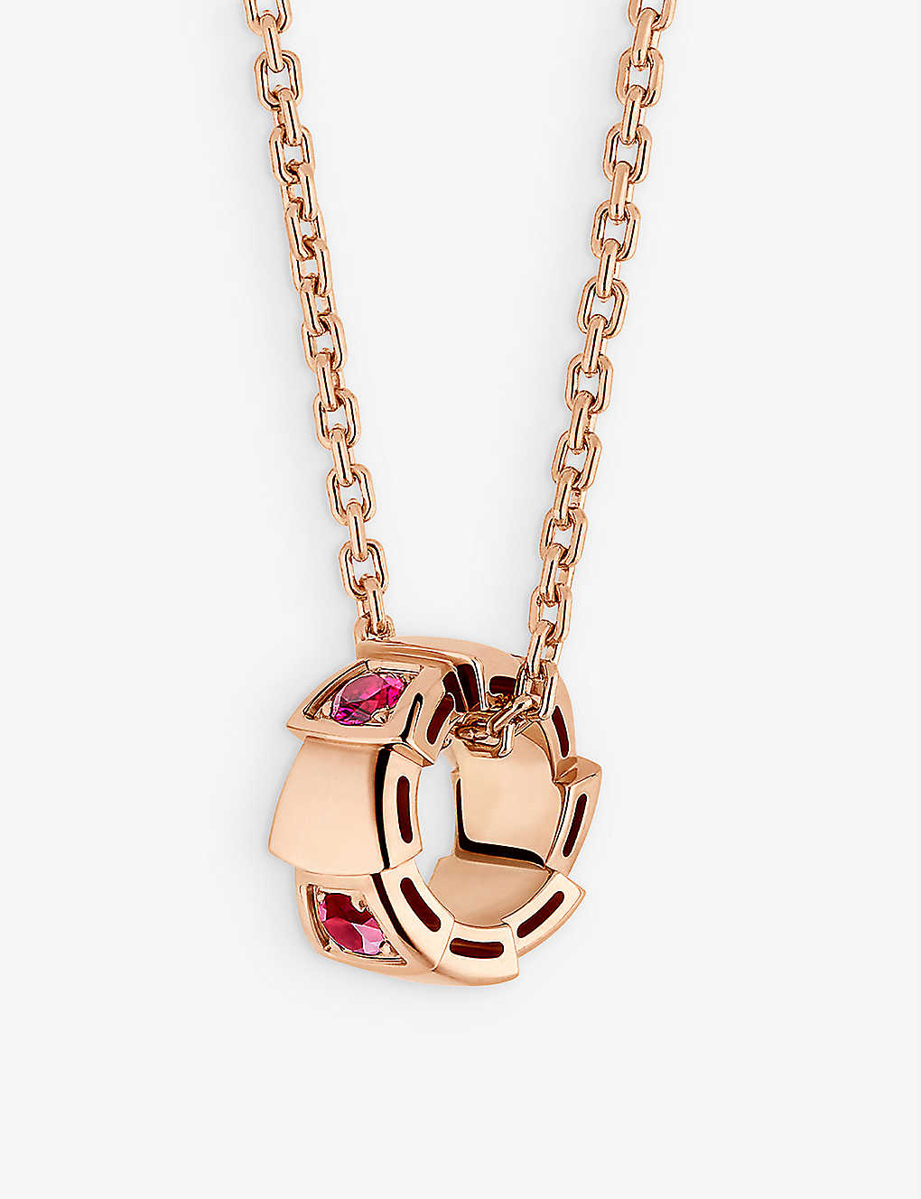 Vòng cổ BVLGARI Serpenti Viper 18ct rose-gold and 0.47ct fancy ruby special edition necklace vàng hồng 18K