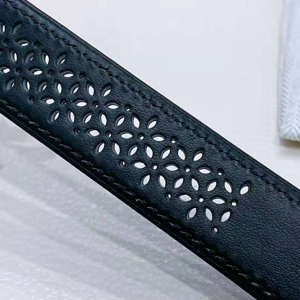 DÂY LƯNG Hermes Women Mors H Belt Buckle & Reversible Leather Strap 24 mm-Black