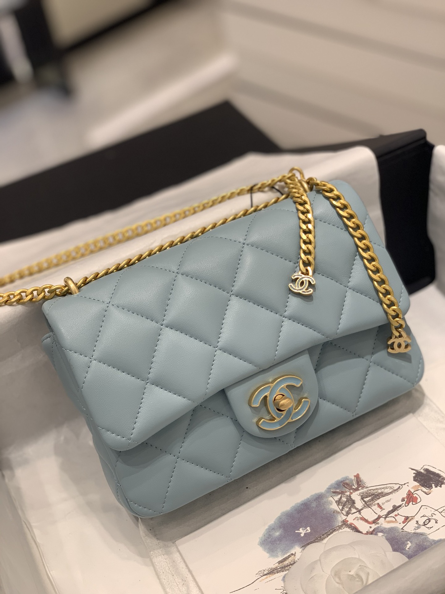 TÚI CHANEL 22P CF Grey xám da HAAS