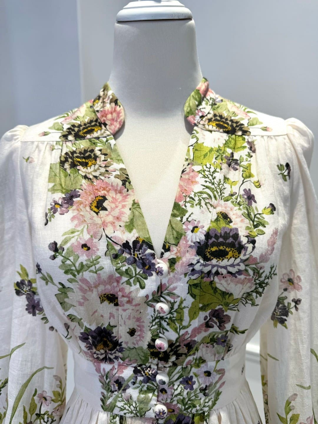 VÁY ZIMMERMANN V NECK FLOWER MID DRESS High Classy