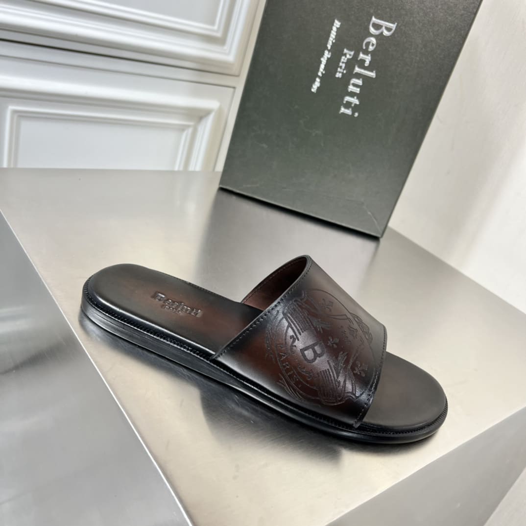 DÉP BERLUTI PATINA LEATHER SLIPPER