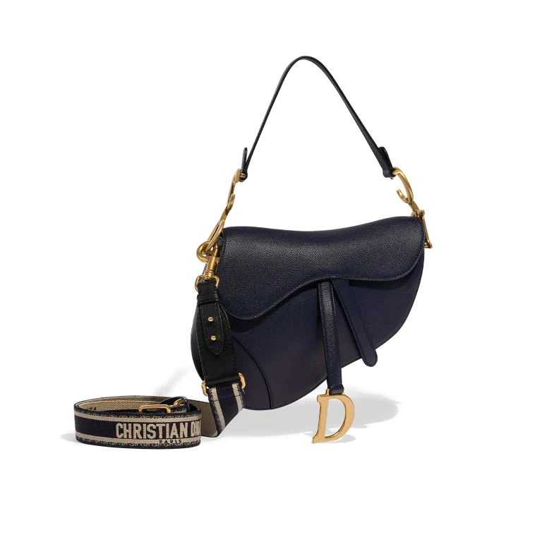 TÚI Dior Saddle Calf Dark Blue