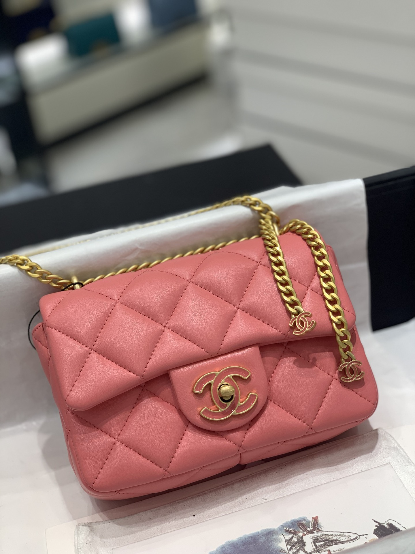 TÚI CHANEL 22P CF Pink hồng da HAAS