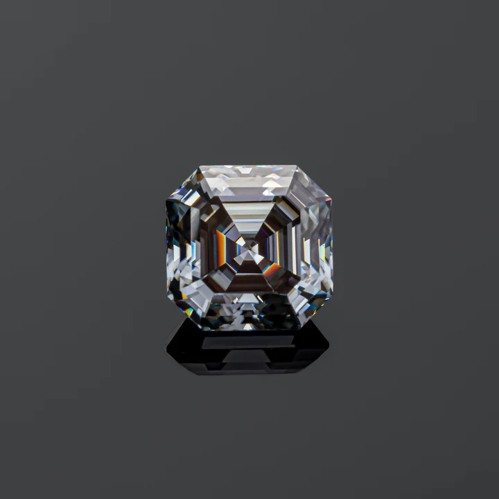 KIM CƯƠNG Asscher Cut Natural Grey Loose Moissanite Stone