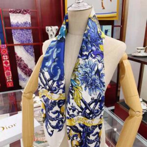 KHĂN Dior Women Le Monde Square Scarf Multicolor Silk Twill