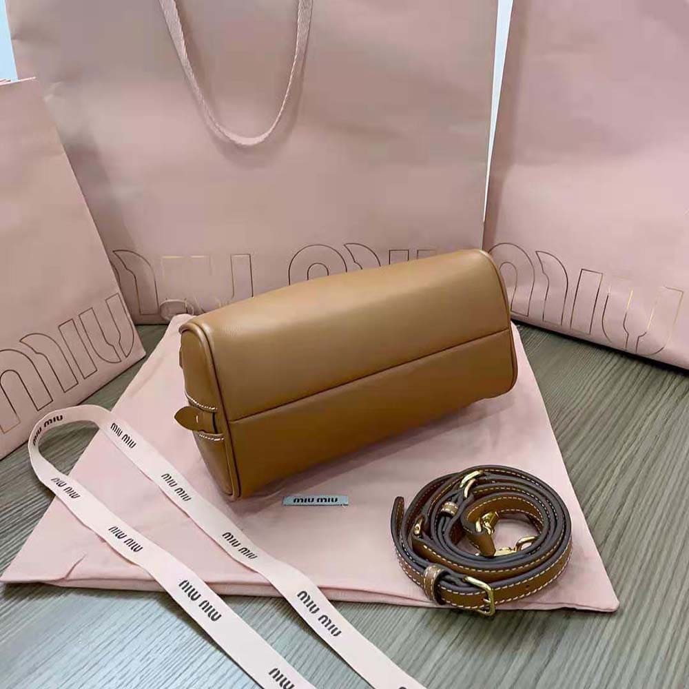 TÚI Miu Miu Women Medium Leather Top-handle Bag-Brown