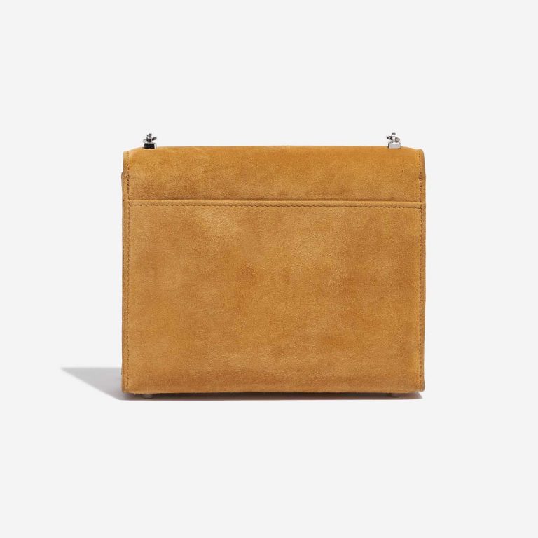 TÚI Hermès Verrou Chaîne Mini Doblis Suede Safran Silver Buckle khóa trắng