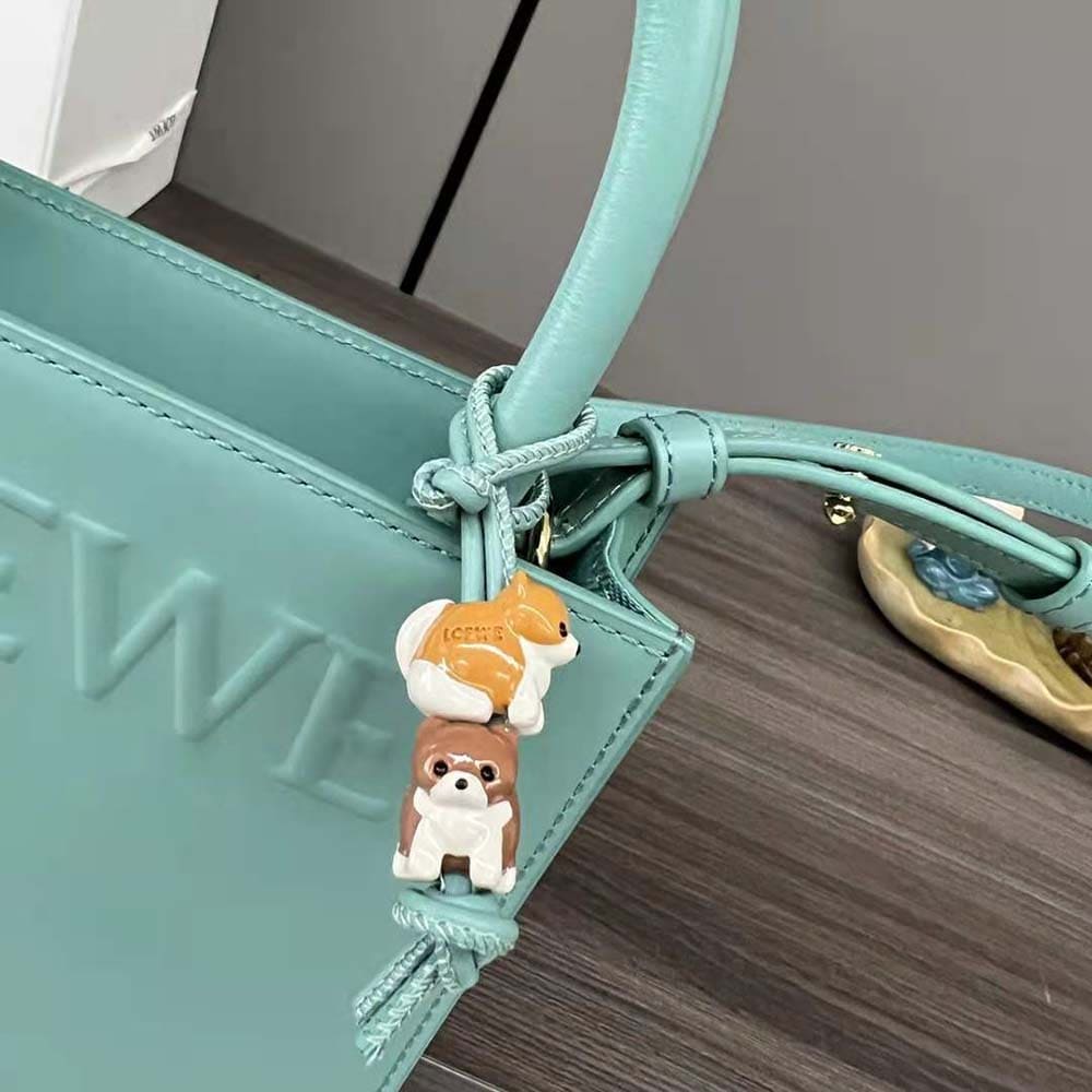 TÚI LOEWE Tote Standard A5 bằng da bê màu xanh nước biển