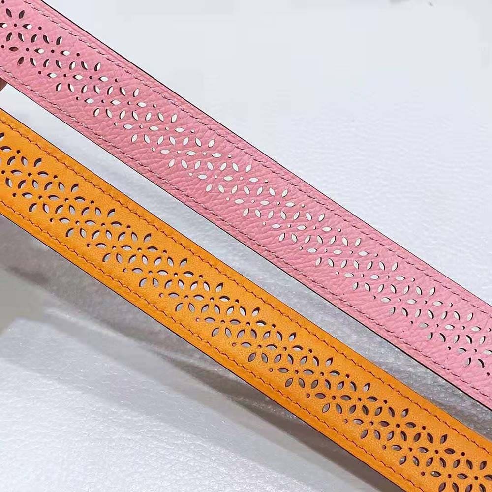 DÂY LƯNG Hermes Women Mors H Belt Buckle & Reversible Leather Strap 24 mm-Orange