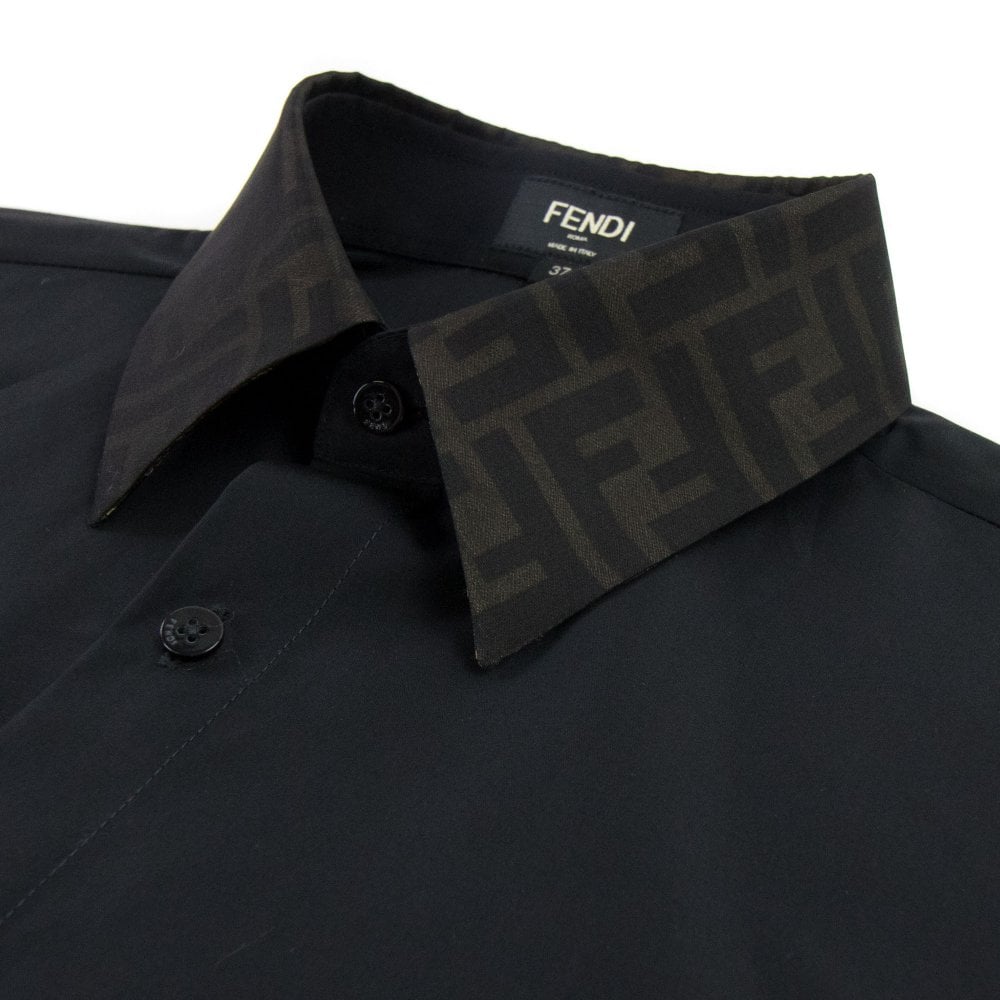 ÁO FENDI FF Collor Logo L/S Shirt
