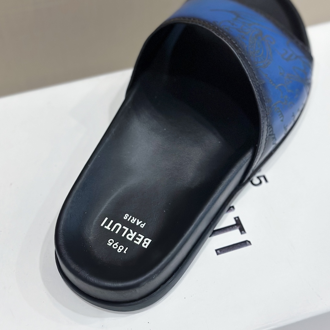 DÉP BERLUTI PATINA LEATHER SLIPPER