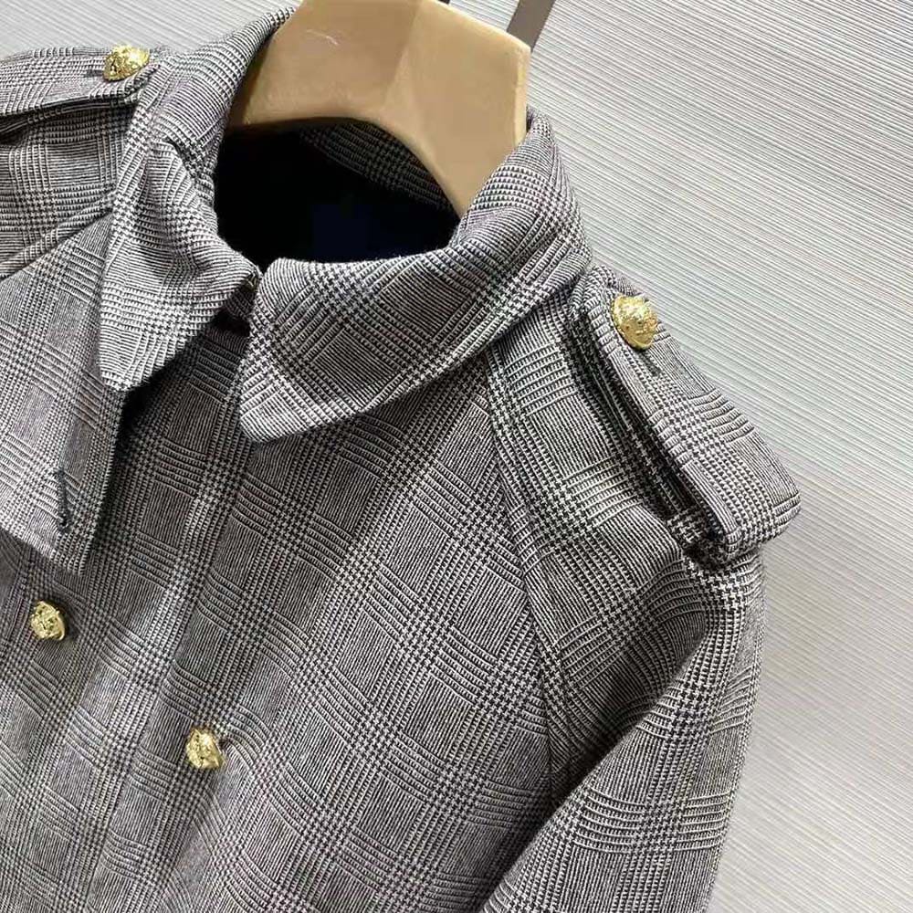 ÁO Celine Women Bomber Jacket in Prince of Wales Flannel