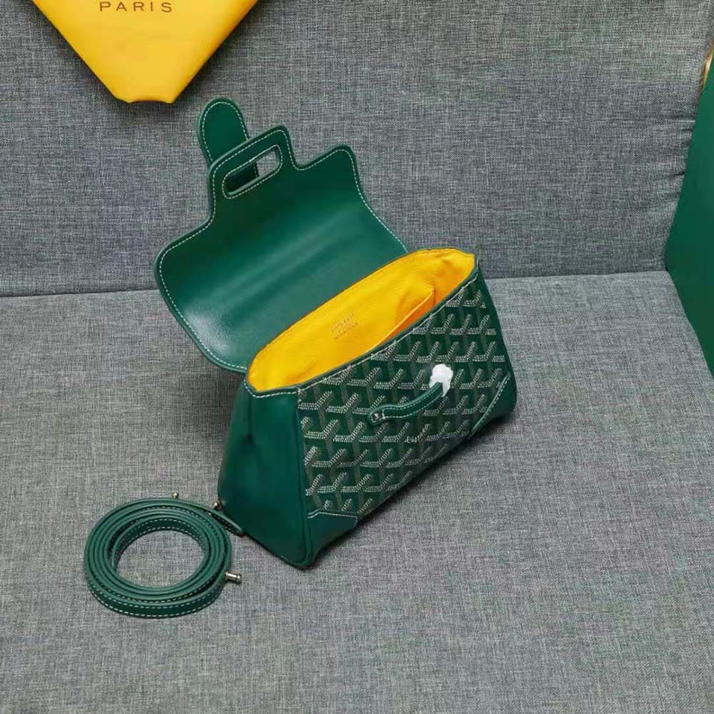 TÚI Goyard Women Sac Saïgon Souple Mini in Toile Goyardine & Chevroches Calfskin-Green