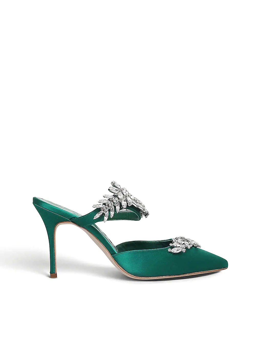 GIÀY MANOLO BLAHNIK Lurum crystal-embellished satin mules