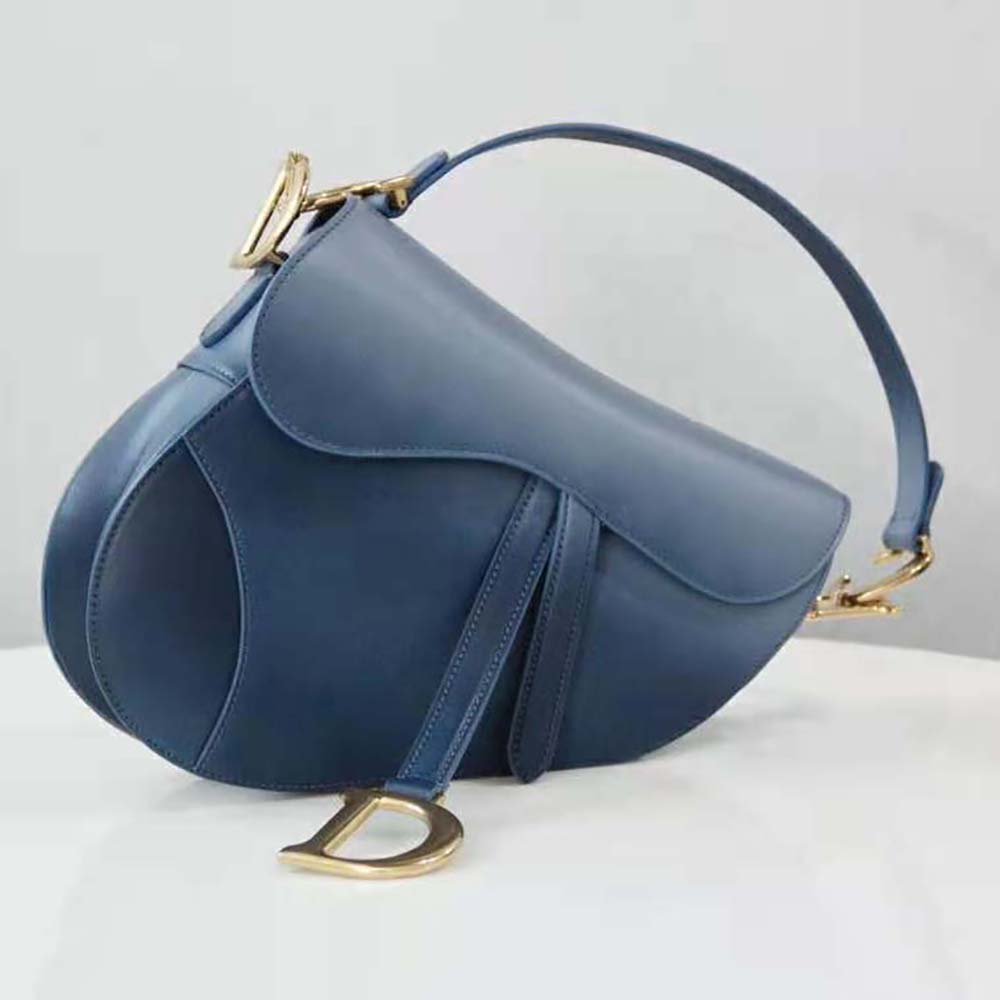 TÚI Dior Women Saddle Bag Indigo Blue Gradient Calfskin