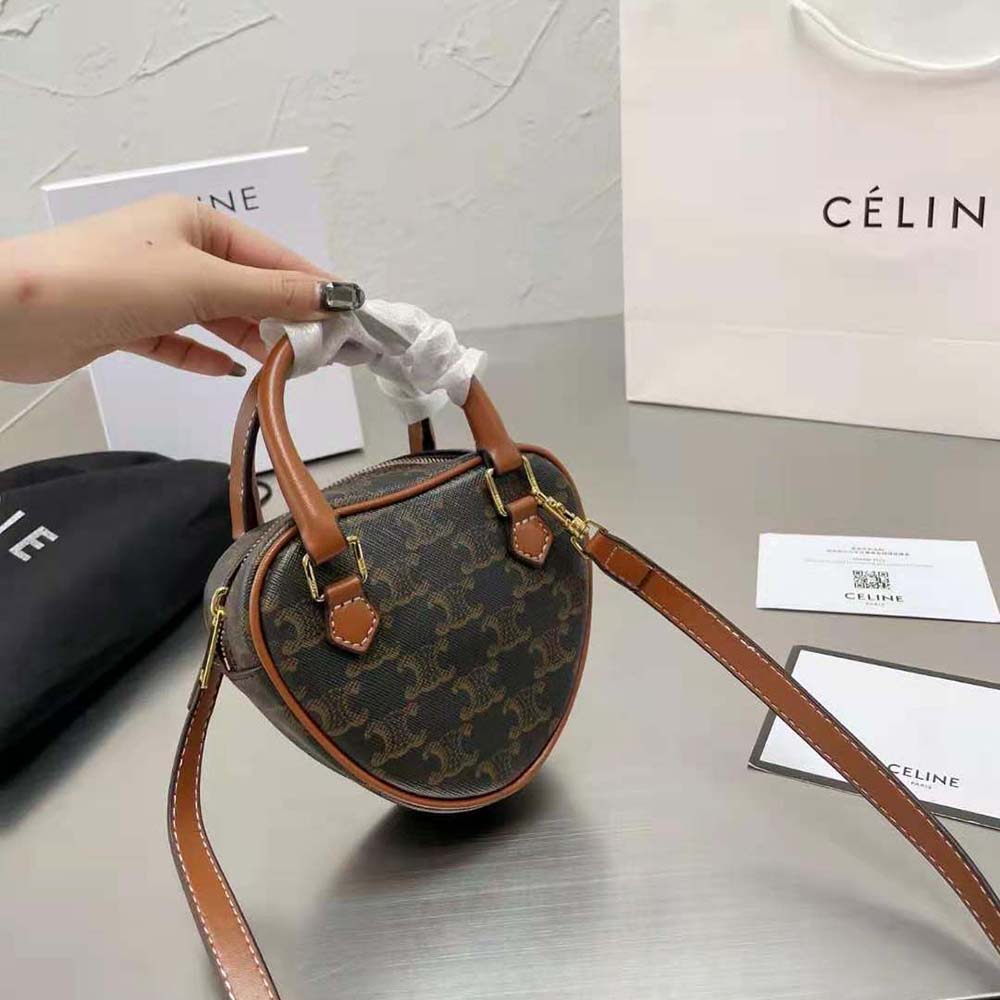 TÚI Celine Women Medium Celine Heart in Triomphe Canvas and Calfskin