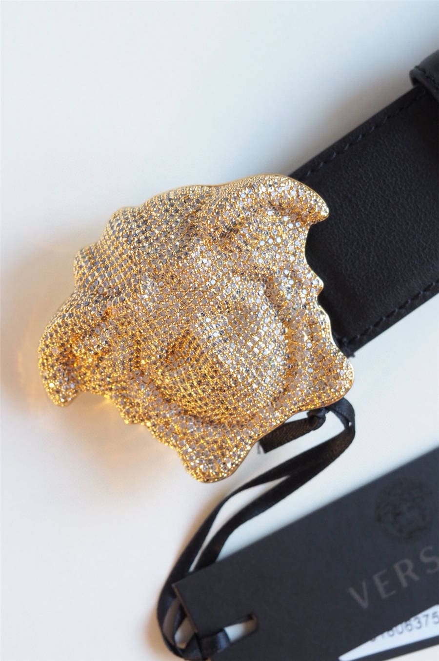 DÂY LƯNG VERSACE MEDUSA HEAD DIAMOND CALFSKIN LEATHER Khóa vàng