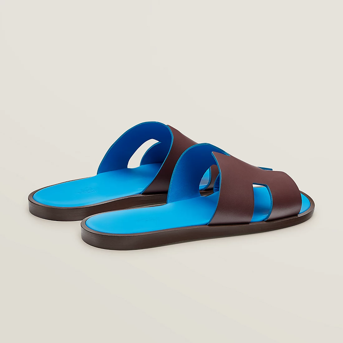 DÉP HERMES IZMIR EPSOM LEATHER BROWN BLUE AAA