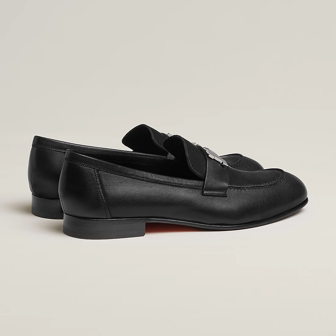 GIÀY HERMES PARIS LOAFER COWHIDE LEATHER BLACK SS2022