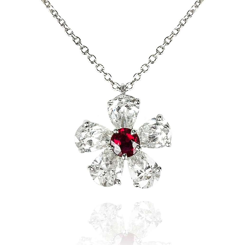 VÒNG CỔ GRAFF GARNET FLOWERS CLUSTER PENDANT