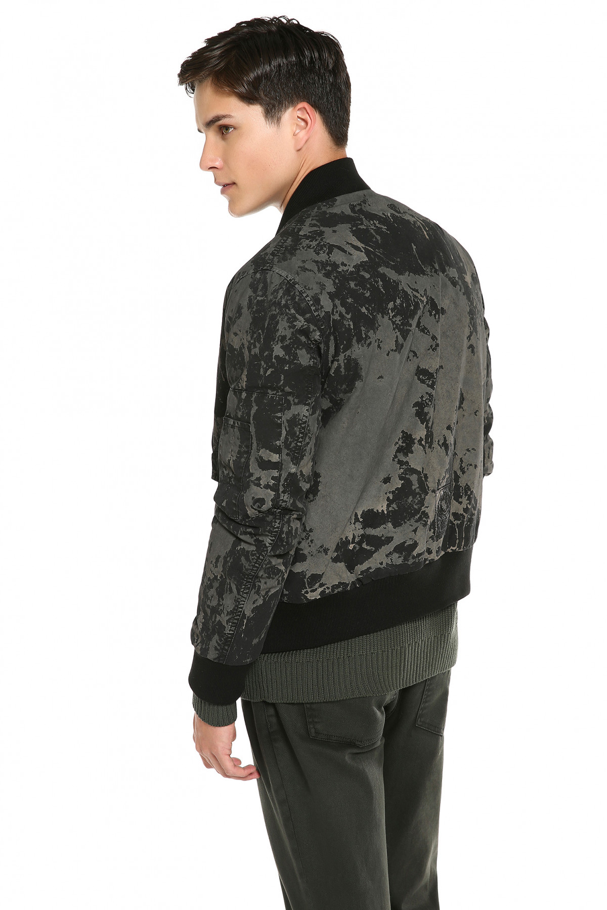 ÁO MR&MRS ITALY CANVAS BLACK BOMBER