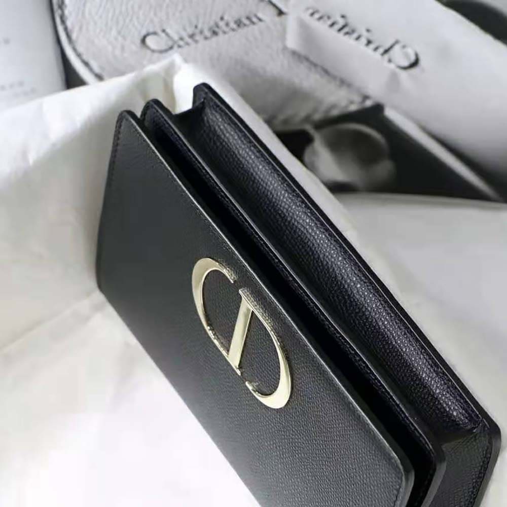 TÚI Dior Women 30 Montaigne 2-in-1 Pouch Stone Grained Calfskin-Black