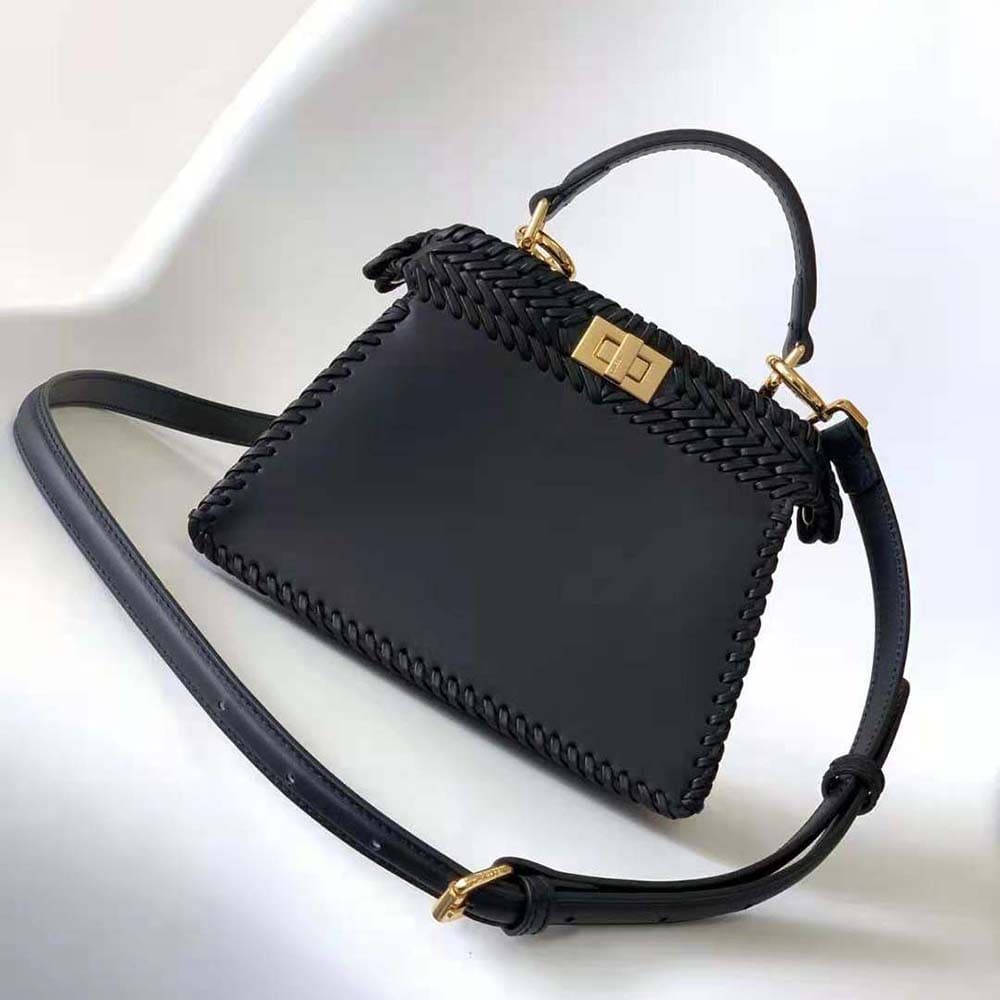 TÚI Fendi Women Peekaboo ISeeU Petite Black Padded Calfskin Leather Bag