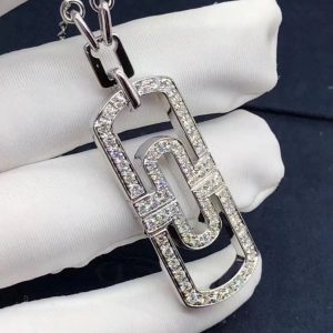 Vòng cổ BVLGARI Parentesi Full Pavé Diamonds vàng trắng 18K