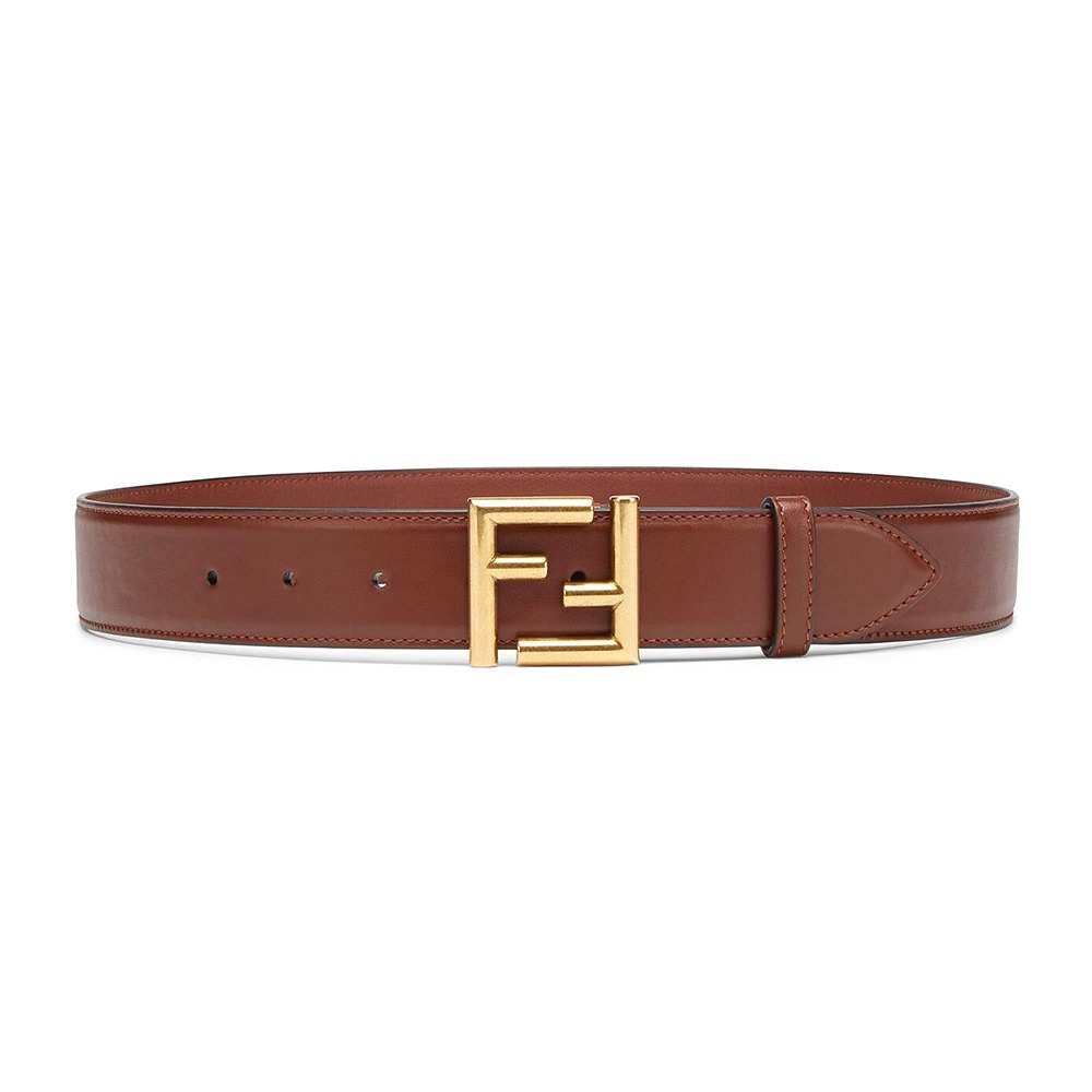 DÂY LƯNG Fendi Belt with Loop and FF Stud Buckle-Black